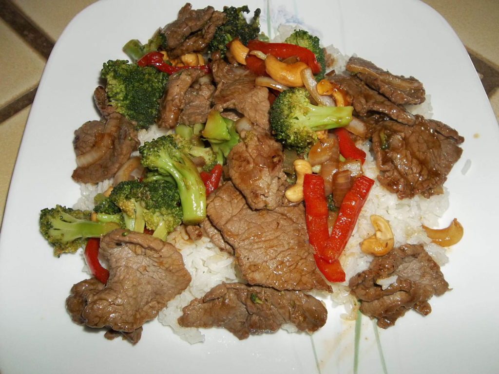 Broccoli beef in oyster sauce