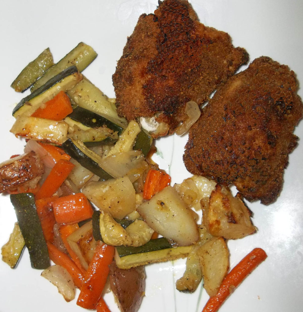 baked chicken and veggies