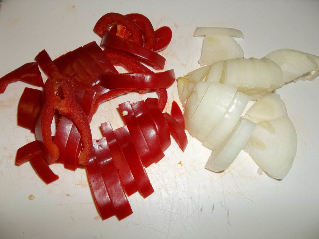 bell pepper and onion chop