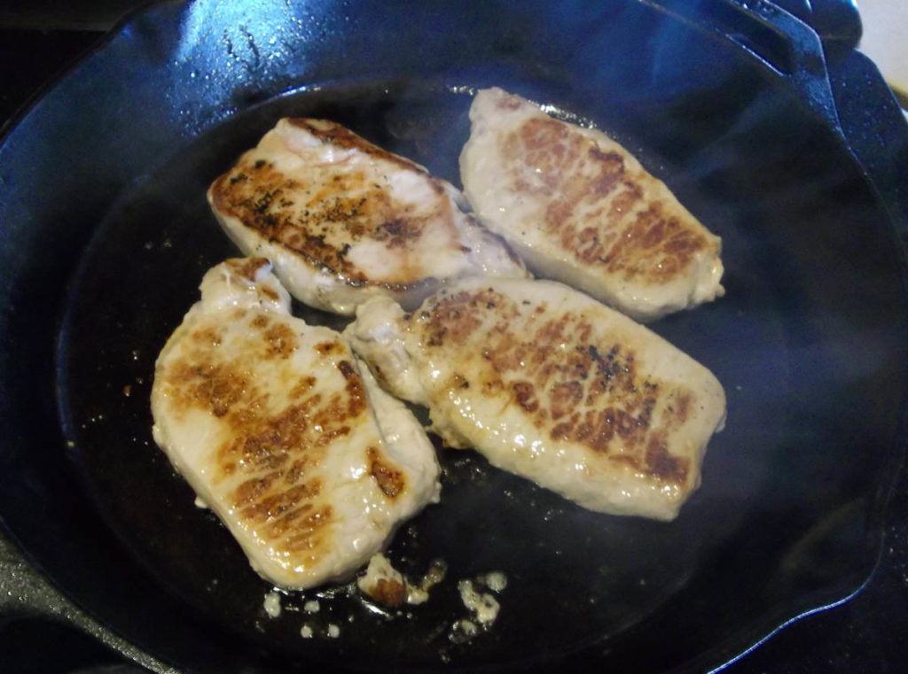 pork chops browned