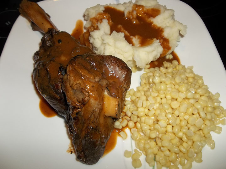 lamb shanks served